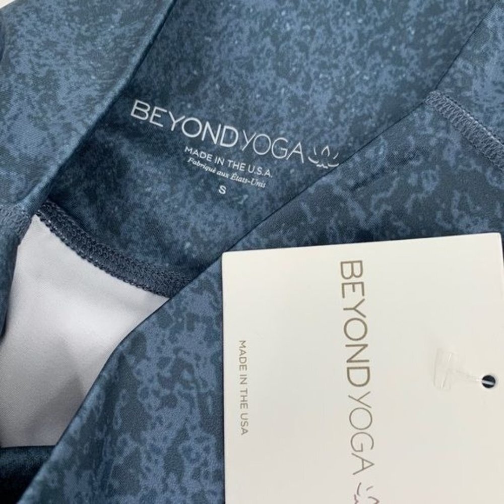 NWT Beyond Yoga Lux high waist leggings navy marble 7/8-length women new Small - Picture 5 of 5